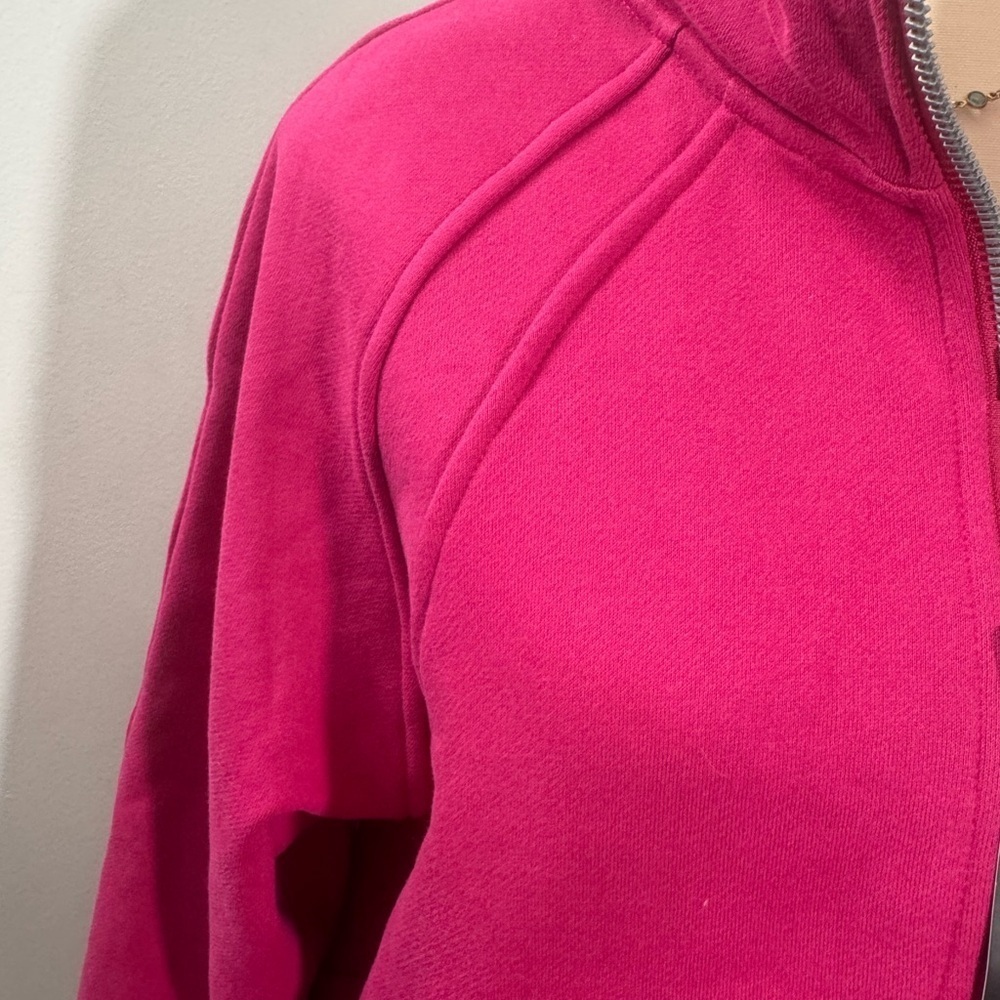 TGP Women's Pink Fleece Cropped Half Zip Lined Pullover Sweatshirt Athletic M - Picture 5 of 7